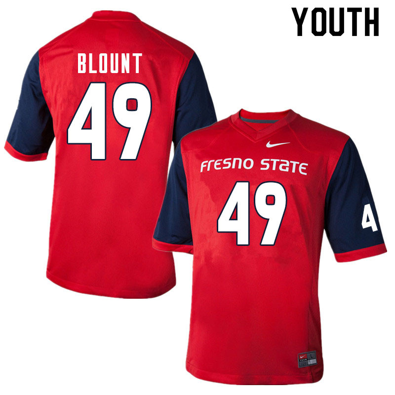 Youth #49 Tanner Blount Fresno State Bulldogs College Football Jerseys Sale-Red